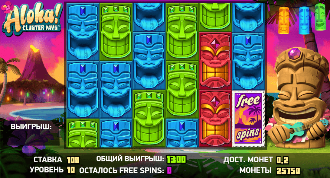 Aloha Cluster Pays FREE SPINS