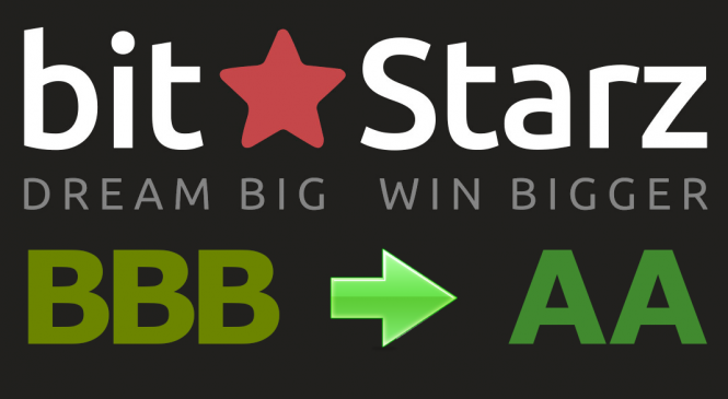 Повышен рейтинг надёжности и качества услуг онлайн казино bitStarz до уровня АА, прогноз «Стабильный»